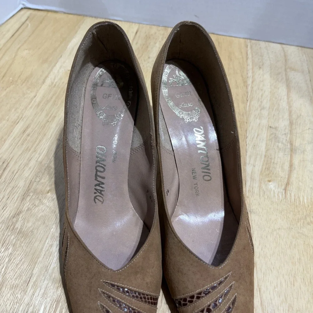D'Antonio New York Tortoise Shell‎ & Velvet Bow Heels 9 SS